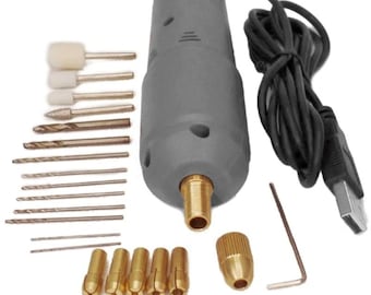 Mini Electric Drill, 22pcs, Metal, Rotary Set, Handheld Engraver Pen, Jewelry Making, Epoxy Resin Crafting, Wood DIY Craft Projects Drilling
