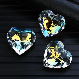 Heart Crystal Prism, AB Clear Glass, Faceted Chandelier Pendants, Hanging Ornaments, DIY Suncatcher, Rainbow Maker, Home Window Garden Decor