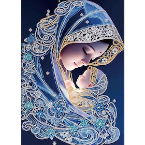 Religious Theme Diamond Painting, Special Shaped Arts Crystal, Rhinestones Drill Embroidery Accessories, Home Sacred Symbol Wall Decorations