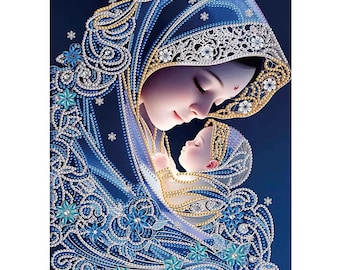 Religious Theme Diamond Painting, Special Shaped Arts Crystal, Rhinestones Drill Embroidery Accessories, Home Sacred Symbol Wall Decorations