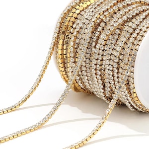 Bracelets Chains, Gold Plated Stainless Steel Cubic Zirconia, Sparkling DIY Jewelry Making Components, Necklaces Findings Crafting Materials