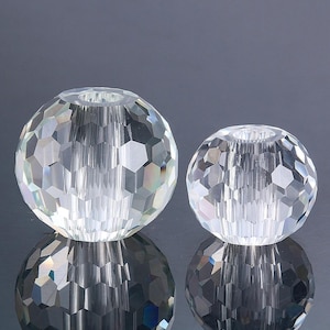 Honeycomb Crystal Glass, Multiple Sizes, Clear Faceted Hexagon Prism, Suncatcher Accessories, W/ Holes, Chandelier Lamps Parts, Window Decor