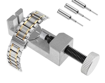 Watch Band Link Pin Remover Repair Tool Kits, Metal, with 3 Extra Punch Pins Spring Bar Replacement Set, DIY Wristwatch Resizing Accessories