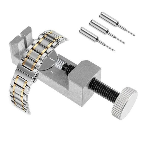 Watch Band Link Pin Remover Repair Tool Kits, Metal, with 3 Extra Punch Pins Spring Bar Replacement Set, DIY Wristwatch Resizing Accessories