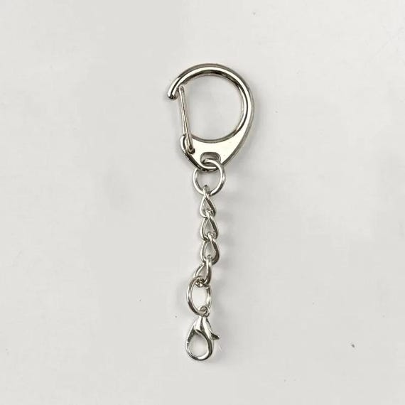 Zinc Alloy D-Shape Lobster Clasp Keychain Findings, DIY Jewelry Making Accessories