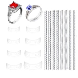 16Pcs Invisible Ring Size Adjusters, Silicone Plastic, Transparent Resizer Guard Set, Jewelry Fit Reducer, Non-Slip DIY Jewelry Fixing Tools
