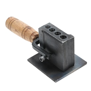 Jewelry Making Chisel Reversible Jewelry Ingot Mold with Handle, 4 Holes Mold for Sheet Gold Silver Casting, Steel Ingot Mold for Melting