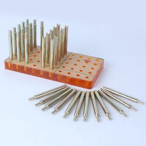 34Pcs Gem Dop Stick Sets, Carbon Steel, Various Sizes, High Precision Gemstones Faceting Accessories, DIY Grinding, Jewelry Making Equipment