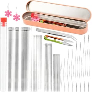 58/100Pcs Beading Needles, Stainless Steel, Various Sizes, Big Eye Threading Pins, Jewelry Craft Making, Bracelets Easy Bead Stringing Tools