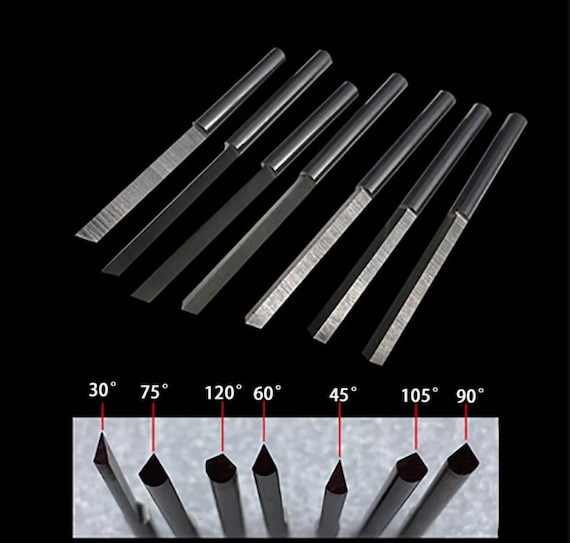 Tungsten Steel Angle Cutter, Engraving Knives Jewelry Pneumatic Graver Accessories, Spatula Triangle 30 45 60 75 90 105 120 Degree Angle