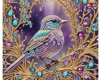 カラフルな鳥のダイヤモンドペインティング、DIYラインストーン