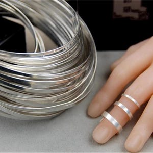 Flat Rectangle Wire, 999 Sterling Silver, Cuff Ring Blank, DIY Jewelry Making Material, Bangle Crafting, Engraving Base, Unique Crafts Tools