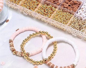 DIY Clay Beads Bracelet Making Kit, Letter Beading Kit, Assorted