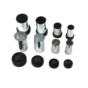 Jewelry Shell Casting Flask, 10 Pieces Aluminum Plaster Mold Processing Tools for DIY Jewelry Making with 1 Rubber Sprue Base 20/25/30/35mm