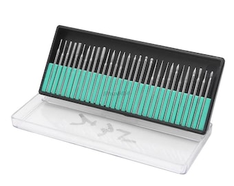 30pcs Diamond Burs Set, Stainless Steel Metal, Rotary Polishing, Engraving & Drill Bits, Jewelry Making Accessories, DIY Grinding Essentials