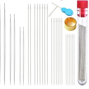 26Pcs Big Eye Curved Beading Needles, Stainless Steel Threading Pins, DIY Jewelry Crafts Making, Bracelet Necklace Easy Bead Stringing Tools