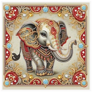 DIY Elephant Diamond Painting, Acrylic, 5D Special Shaped Rhinestones Art Kit, Crystal Embroidery Material, Home Wall Decoration Gift Making