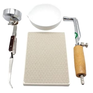 Jewelry Soldering Kit, 4pcs, Ceramics, Metal, Gas Welding Torch, Tweezer, Honeycomb Board, Quartz  Melting Bowl, Repair Assembly Accessories