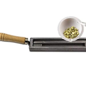 Holding Groove Ingot Mould With Handle, Metal Molding, Jewelry Die Casting Tool, Melting Pour Tool, Open Ingot Mold for Silver, Gold, Bronze