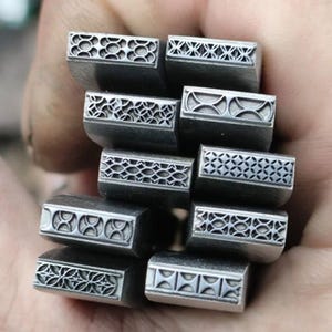 Stampaggio di gioielli in metallo, motivo del bordo, durevole, punzone riutilizzabile, per la creazione di gioielli fai da te, strumento per incisione di anelli, design di stampa, lavorazione dei metalli