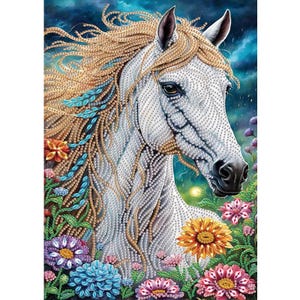 DIYダイヤモンドペインティング 馬のファセットアートビーズ絵画キット