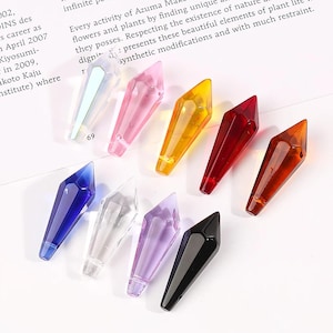 10 cuentas puntiagudas de cristal de colores, prismas colgantes para candelabros, accesorios para atrapasoles DIY, para lámparas de boda, adornos decorativos colgantes para el hogar.