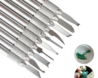 Coltello da intaglio in miniatura, 10 pezzi, strumenti per incisione, kit per bulino, creazione di gioielli fai da te, strumenti per intaglio in stampo di cera, kit per intagliatori di cera, strumento manuale per modellazione