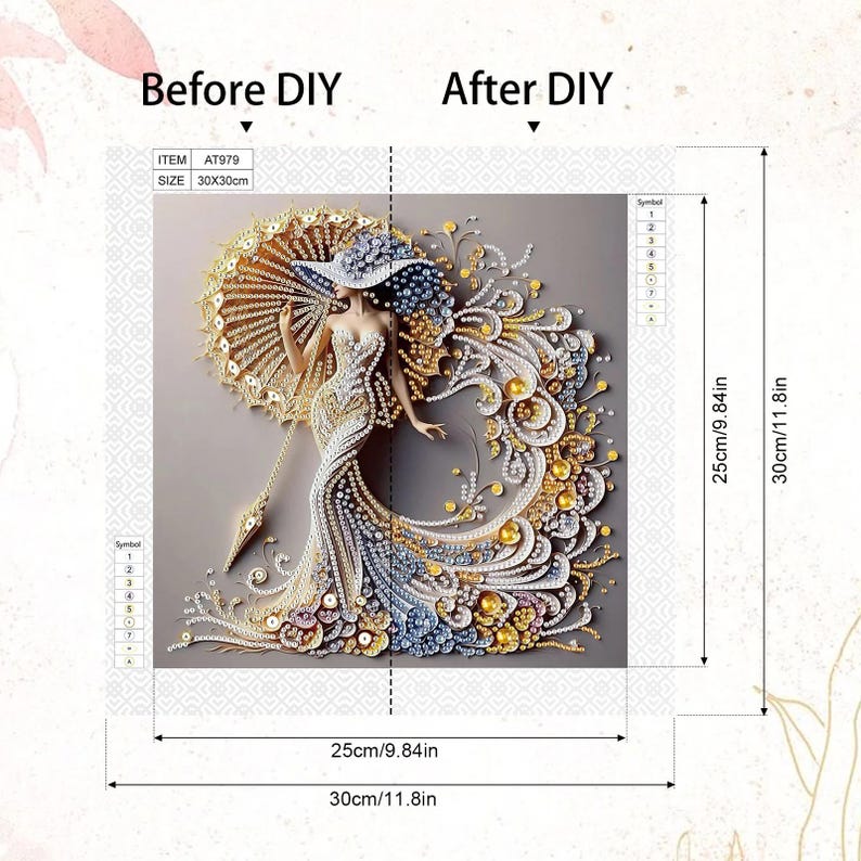 Elegant Woman Diamond Painting Kit, Acrylic, Special Shape Rhinestone ...