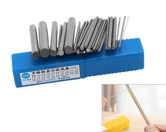 36Pcs Wire Wrapping Rods, Stainless Steel, Solid Mandrel Set, for Jewelry Ring Making, Wire Shaping Crafts, Metal Forming, Beading Accessory