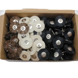 100pcs Polishing Wheel Brushes, Nylon, Various Colors, Dremel Accessories, Rotary Buffing Tools, Repair Equipment Essentials, Metal Polisher