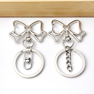 6–12 Pcs Bow Star Keychain Figure Eight Buckles, Craft Ejection Clasps, DIY Toy Accessories, Jewelry Charms Pendant Linking Project Material