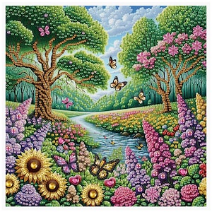 DIY Lush Forest Diamond Painting, 5D Special Shaped Art Kit, Rhinestones Crystal Embroidery Accessories, Nature Wall Decoration Gifts Making