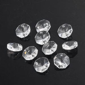 20Pcs Octagon Crystal Prism Beads, 2-Hole Faceted Glass, Garland Accessories, DIY Chandelier Replacement Parts, Suncatcher Hanging Decor Kit
