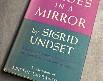 Imagens em um Espelho, Sigrid Undset, 1938, Capa Dura com Sobrecapa, Autora Premiada com o Nobel, Vintage