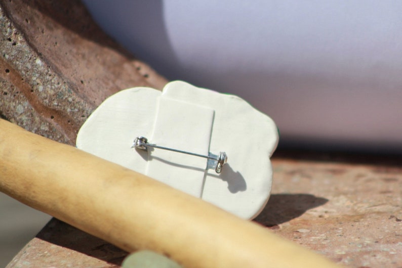 Pin Two Blue Pink Roses Clay Cane Pin
