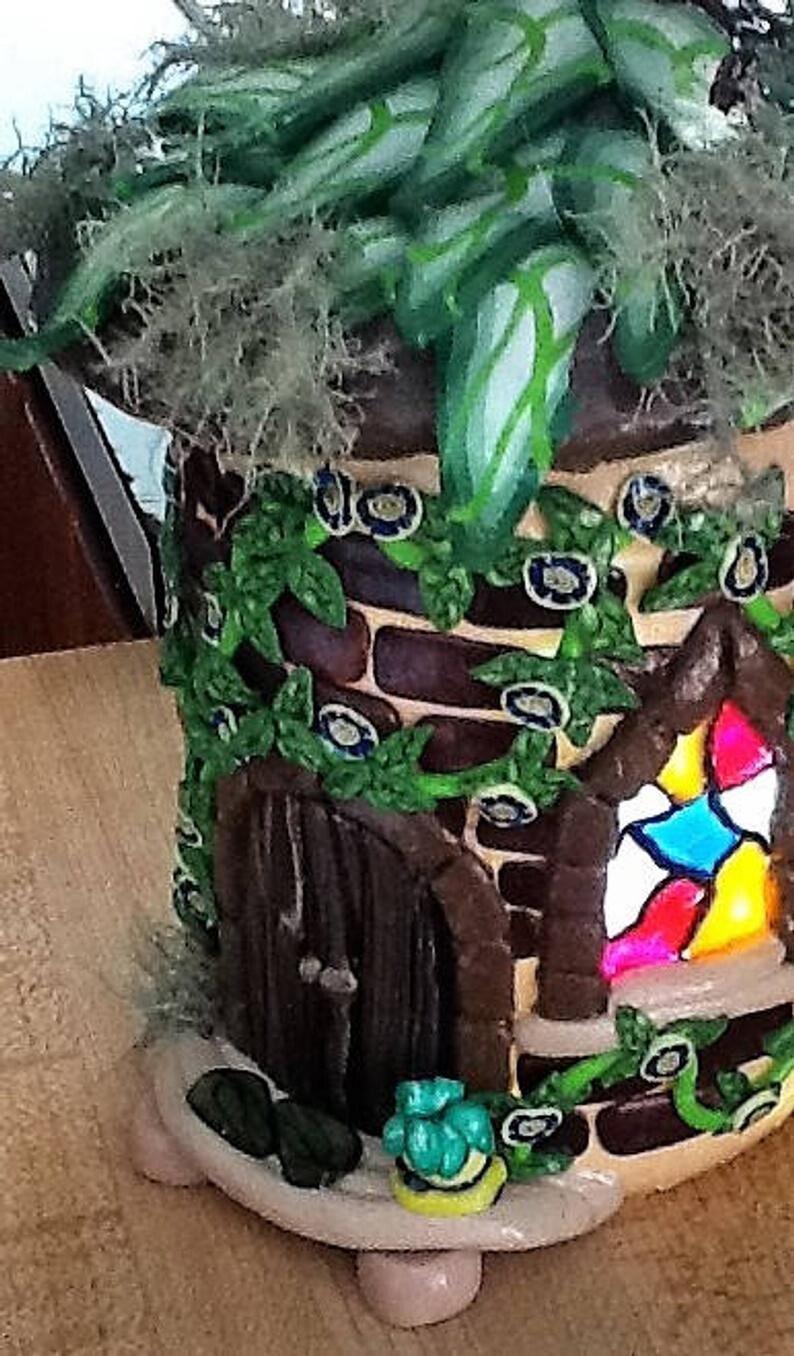 Polymer Clay Brick Fairy House Glowing up Cycled Etsy