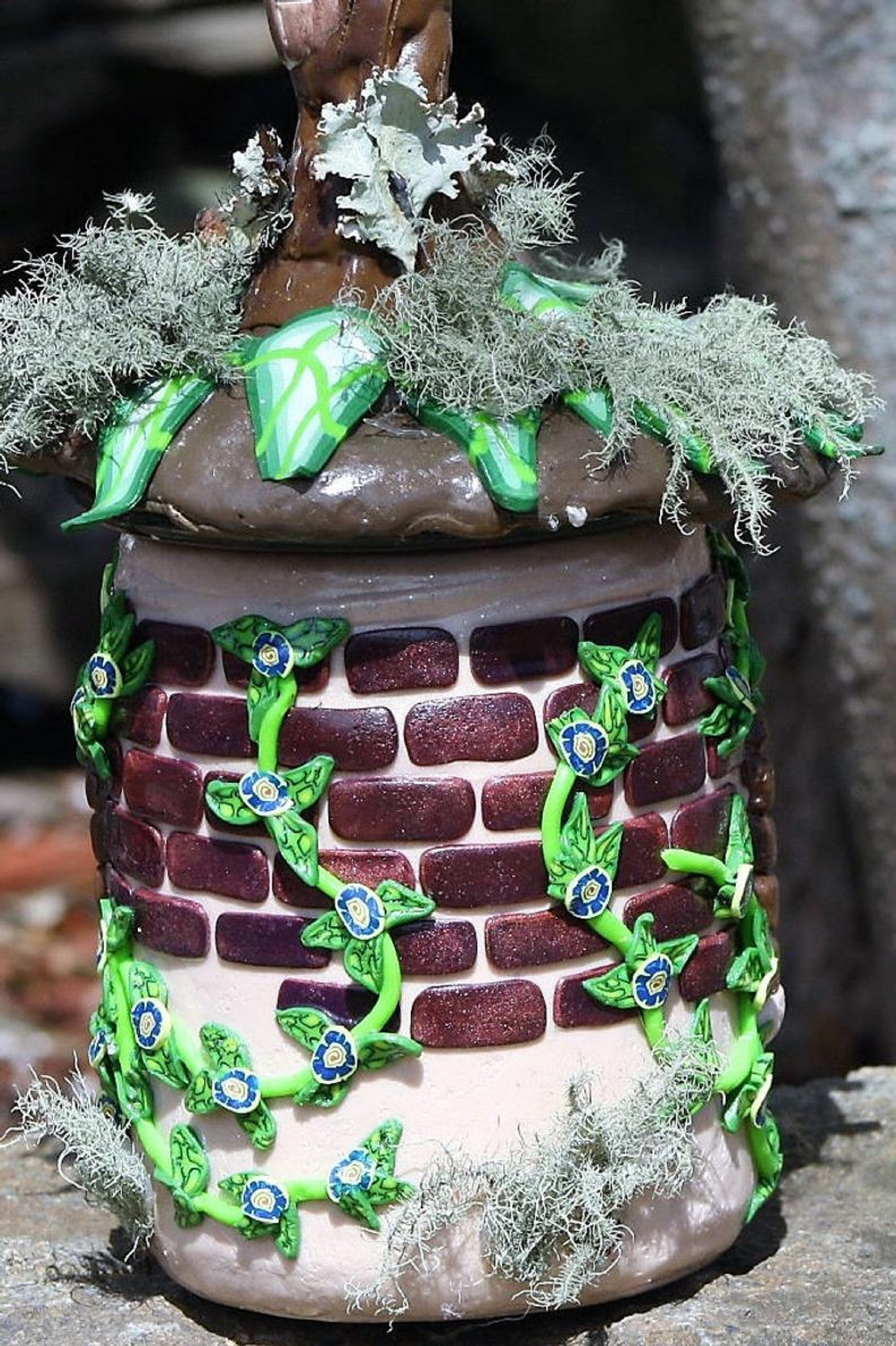 Polymer Clay Brick Fairy House Glowing up Cycled Etsy