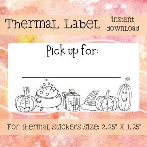 Porch Pickup Halloween Thermal Sticker Digital Download, Packaging Labels for Small Business, Thermal Sticker for Small Biz