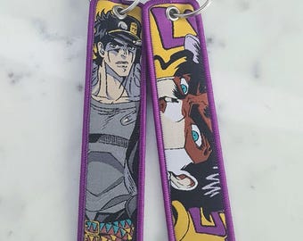 Anime JoJo Bizarre Adventure Stand in Awakening Gold Arrow collar llavero Collar para hombr y Anime JoJo Bizarre Adventure Stand in Awakening Gold Arrow collar llavero Collar para hombr y