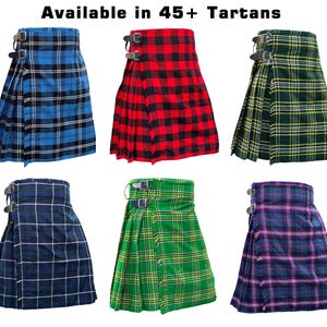 Scottish 5 Yards Tartan Kilts for Men Traditional and Casual Wear Kilts available in 45+ Authentic Tartans