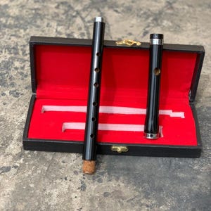 Irish Black Traditional 2 Part Flute Rosewood Musical Instruments With Hard Case