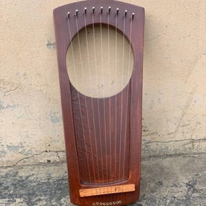Handmade Lyre Harp 9 Strings Rosewood Lyre Musical Instrument with Free Strings, Tuning Key and Carry Bag
