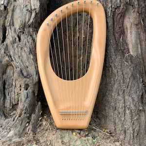 Beechwood Lyre Harp 10 Strings Musical Instrument with Tuning Key Strings Set & Carry Bag