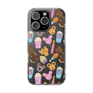 Mickey Snacks Clear iPhone Case, Cute Disney Phone Case, Unique Gift for Disney Fans, Fun Phone Cover, Magic Kingdom Merchandise