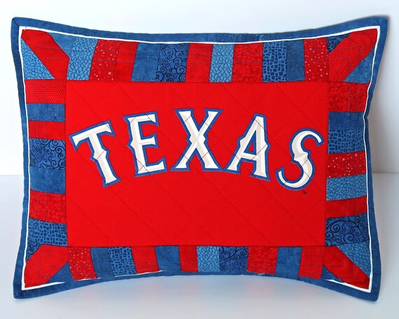 Texas Rangers Quilted Pillow Sham Texas Baseball T Shirt Etsy