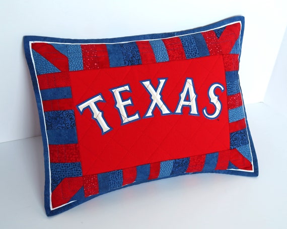 Texas Rangers Quilted Pillow Sham Texas Baseball T Shirt Etsy