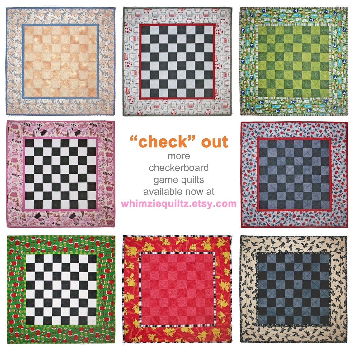 Horsethemed Quilted Checkers Game Horses Etsy