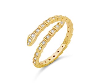 Thin Pave Snake Ring