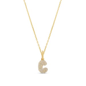 Mini Pave Bubble Initial Necklace