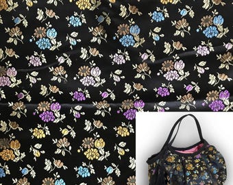 Floral Brocade Chinese Satin Fabric by the Yard 